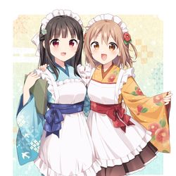 This is a pixiv picture whose title is 和メイドつばひよ.