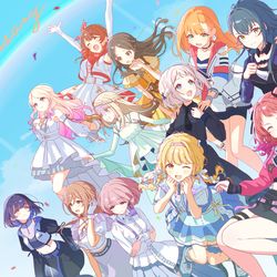 This is a pixiv picture whose title is 学マス一周年.
