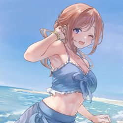 This is a pixiv picture whose title is 莉波お姉ちゃん(水着).