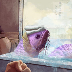 This is a pixiv picture whose title is 功徳風呂.