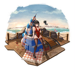 This is a pixiv picture whose title is Eve by the beach.