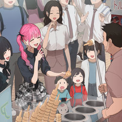 This is a pixiv picture whose title is トルコアイスを楽しむ見た目地雷系幼馴染.