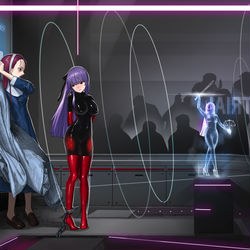 This is a pixiv picture whose title is 法庭上的浅上藤乃.