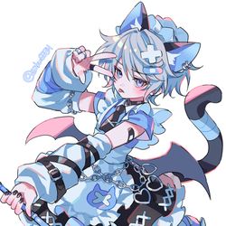 This is a pixiv picture whose title is 魔法少年クロ.