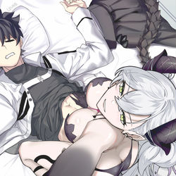 This is a pixiv picture whose title is Lilith Picking a Fight With Mash.