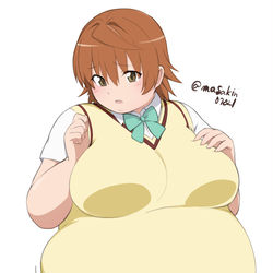 This is a pixiv picture whose title is 発明の失敗で肥満化したリコちゃん.