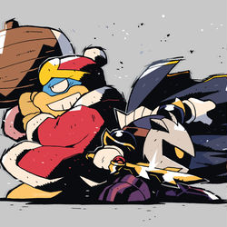 This is a pixiv picture whose title is 槌と剣.