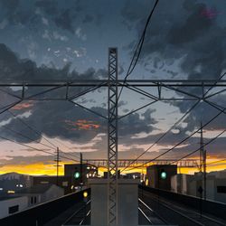 This is a pixiv picture whose title is 日常と光　【1時間ドローイング×10】.