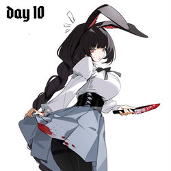 This is a pixiv picture whose title is 10/100 oc 病娇兔兔.