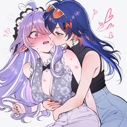 This is a pixiv picture whose title is キス攻撃だーっ！.