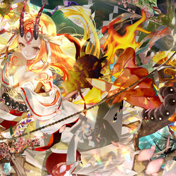 This is a pixiv picture whose title is 茨木童子.