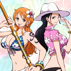 This is a pixiv picture whose title is 麦わらHEROINES.