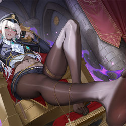This is a pixiv picture whose title is Minko军装玉足.