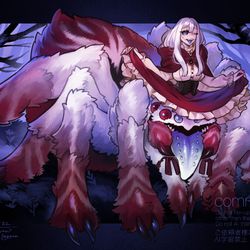 This is a pixiv picture whose title is 【Skeb】大口アラクネ娘🕸.