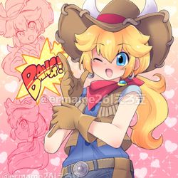 This is a pixiv picture whose title is 【Skeb】カウガールピーチ.