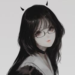 This is a pixiv picture whose title is Meganekko.