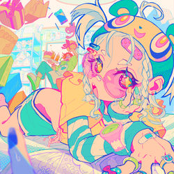 This is a pixiv picture whose title is パジャマパーティ危機一髪!?.