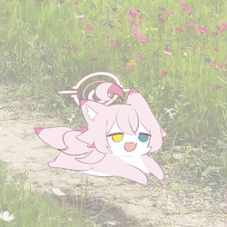 This is a pixiv picture whose title is ぴょんぴょん🩷ホシノイタチ !!.
