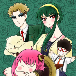 This is a pixiv picture whose title is 魔夜峰央風スパイファミリー.