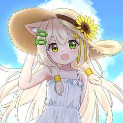 This is a pixiv picture whose title is 白ワンピくるみちゃん！.