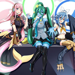 This is a pixiv picture whose title is MonMusu Vocaloids.