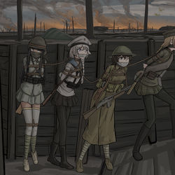 This is a pixiv picture whose title is Four girls.