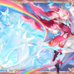 This is a pixiv picture whose title is 虹の橋の果てに.