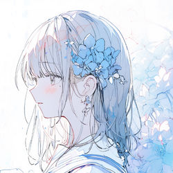 This is a pixiv picture whose title is 『Spacing out』.