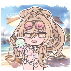 This is a pixiv picture whose title is 🍦ヾ(^･ω･^=)~.