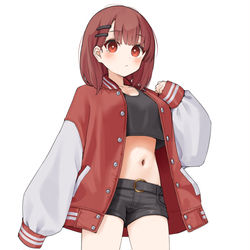 This is a pixiv picture whose title is スタジャンにスニーカーの子.