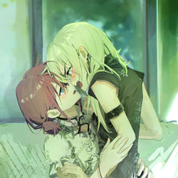 This is a pixiv picture whose title is hug (69/100).
