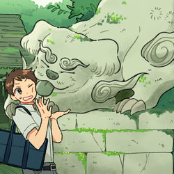 This is a pixiv picture whose title is なつかれた.