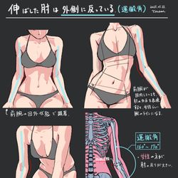 This is a pixiv picture whose title is 肘の外反角（運搬角）.