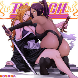 This is a pixiv picture whose title is 乱菊×夜一.