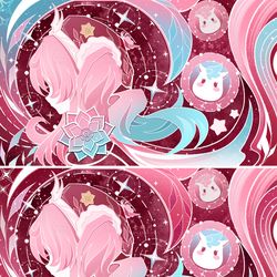 This is a pixiv picture whose title is 风堇（治愈の虹彩）.