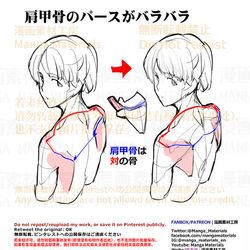 This is a pixiv picture whose title is 個人メモ：背中・肩甲骨.