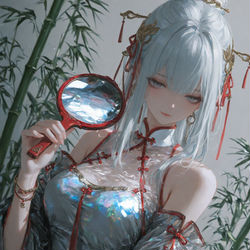 This is a pixiv picture whose title is 辰星-对镜贴花黄.