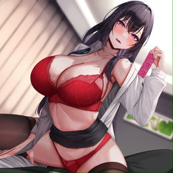 This is a pixiv picture whose title is 派手な下着の娘.