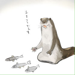 This is a pixiv picture whose title is 獺祭.