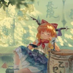 This is a pixiv picture whose title is 昼酒.