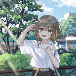 This is a pixiv picture whose title is 木陰.
