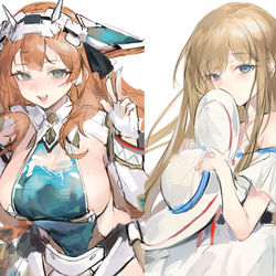 This is a pixiv picture whose title is 中途岛&北安普顿.