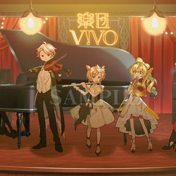 This is a pixiv picture whose title is 『Virtual to LIVE (ジャズ風アレンジ)』.