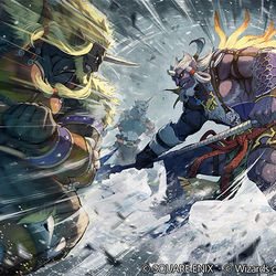 This is a pixiv picture whose title is 【お仕事】MTG×FF「狩りの仕込み」.