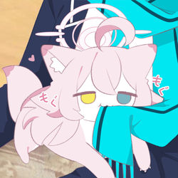 This is a pixiv picture whose title is もぐもぐ🩷ホシノイタチ !!.
