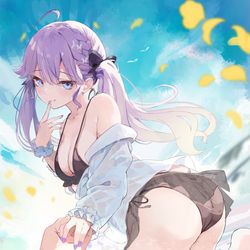 This is a pixiv picture whose title is もしも賀陽燐羽と水着デートしたら.