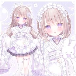 This is a pixiv picture whose title is 和ロリ衣装もなかちゃん.