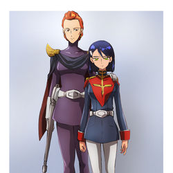 This is a pixiv picture whose title is キシリア様とニャアン.