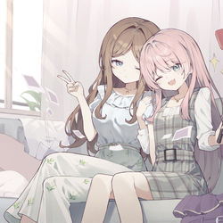 This is a pixiv picture whose title is ansy “はい、チーズ！”.