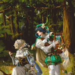 This is a pixiv picture whose title is 森のメロディ.